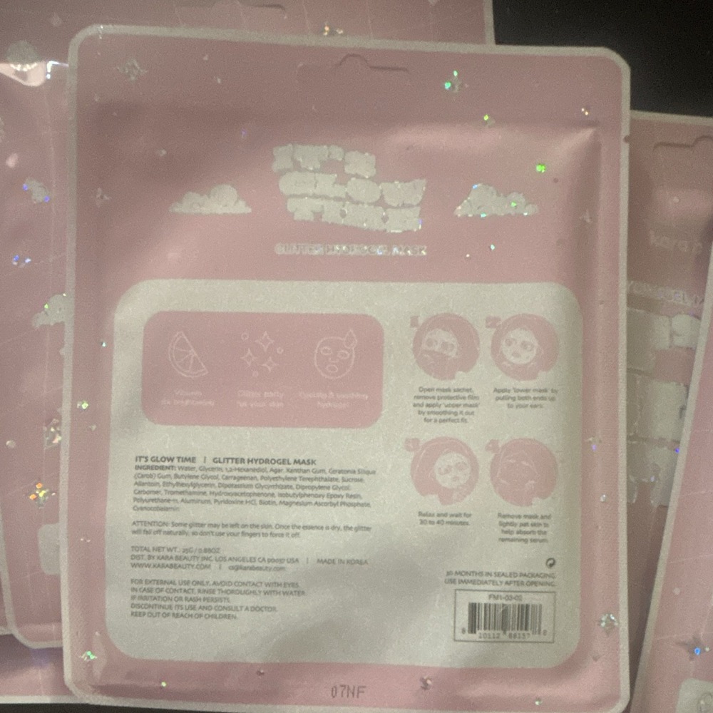 Kara Beauty It's Glow Time Gold Glitter Hydrogel Face Mask Collagen 25g 10! - Picture 2 of 2